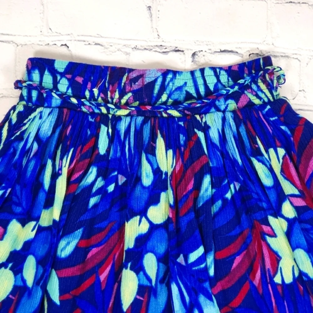 Y2K Aeropostale Blue Tropical Leaf Hawaiian Pocket Skirt Women's Size M